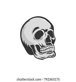 Skull monocrome vector head illustration charactres modern style on eps 8