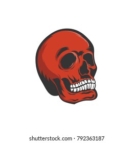 Skull monocrome vector head illustration charactres modern style on eps 8