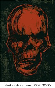 skull. monotype style. vector illustration