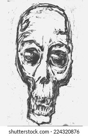 skull. monotype style. vector illustration
