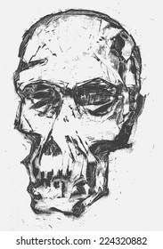 skull. monotype style. vector illustration