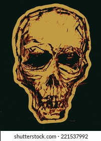 skull. monotypy style. vector illustration