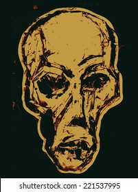 skull. monotypy style. vector illustration