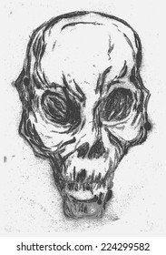 skull. monotypy style. vector illustration