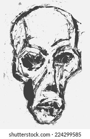 skull. monotypy style. vector illustration