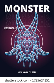 Skull Monster Festival Banner and Cover Template for Event, Magazine, and Web Banner.