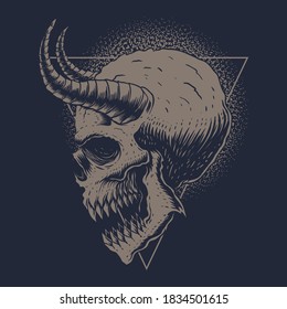 Skull Monster Horned vector illustration for your company or brand