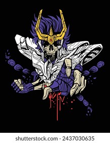 Skull Monster - Super Hero in Japanese Anime - A Design for Logos, Stickers, and T-Shirts