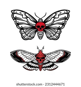 skull moth isolated white background suitable for the logo