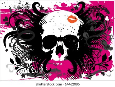 skull motif t-shirt design