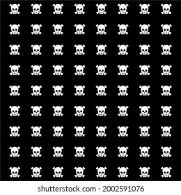 Skull Motifs Pattern. Decoration for Interior, Exterior, Carpet, Textile, Garment, Cloth, Silk, Tile, Plastic, Paper, Wrapping, Wallpaper, Pillow, Sofa, Background, Ect. Vector Illustration