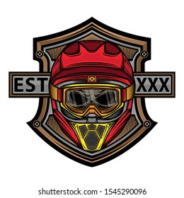 skull motocross helmet logo, vector EPS 10