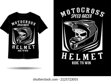 Skull motocross helmet silhouette t shirt design