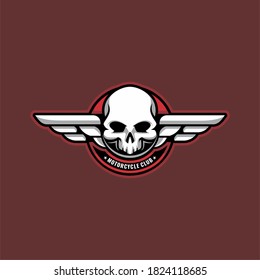SKULL MOTOR CLUB DESIGN VECTOR LOGO