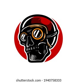 Skull Motor Head Mascot Logo