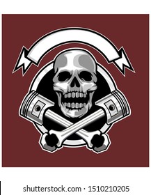 Skull motor sport in vector