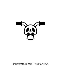 Skull motorbike, illustration for t-shirt, street wear, sticker, or apparel merchandise. With retro, and cartoon style.