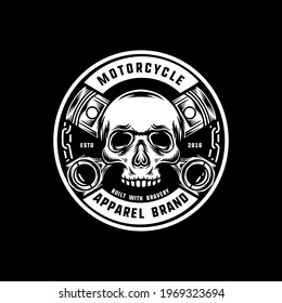 Skull Motorcycle Badge Design Vintage