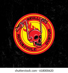 Skull Motorcycle Custom Badge Logo 
