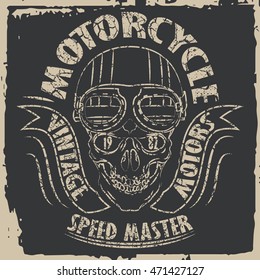 skull motorcycle graphic design. 
