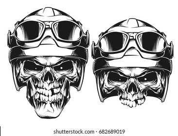 Skull Motorcycle Helmet Stock Vector (Royalty Free) 682689019 ...