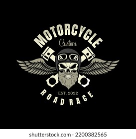 Skull Motorcycle Logo Design Template Stock Vector (Royalty Free ...