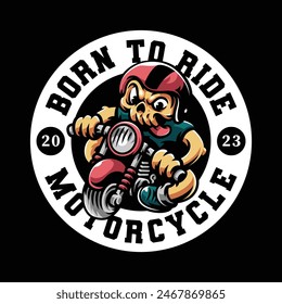 Skull Motorcycle Mascot logo template for Motorcycle club and garage Classic vector art by Artbot Studio