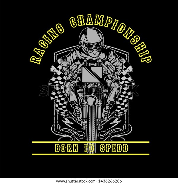 Skull\
motorcycle racing hand drawing vector hand drawing,Shirt designs,\
biker, disk jockey, gentleman, barber and many others. isolated and\
easy to edit. Vector Illustration -\
Vector
