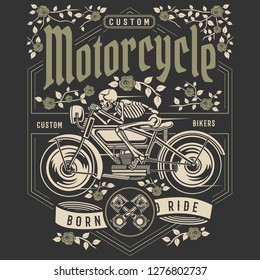 
Skull Motorcycle Tshirt Design