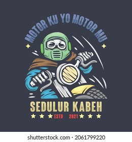 Schädelmotorik, Vintage-Logo, Vektorgrafik