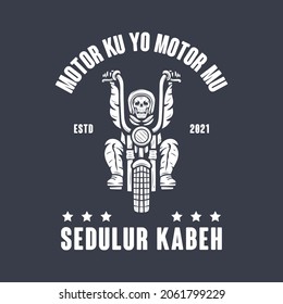 skull motorcycle vintage logo vector illustration