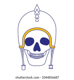 skull with motorcyclist helmet and thorns