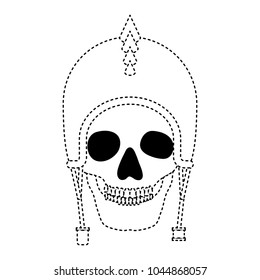 skull with motorcyclist helmet and thorns