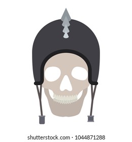 skull with motorcyclist helmet and thorns