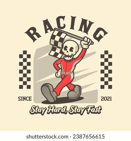 Skull Motorsport Vintage and Retro Mascot