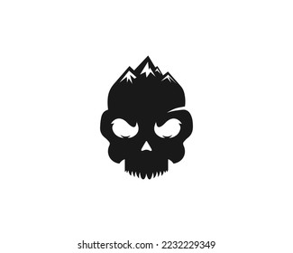 Skull and Mountain logo design concept. Illustration vector graphic of Skull Mountain.