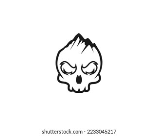 Skull and Mountain logo design concept. Illustration vector graphic of Skull Mountain.