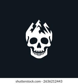 Skull mountain logo for sale.