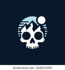 Skull mountain logo for sale.