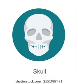 Skull and mouth icon concept