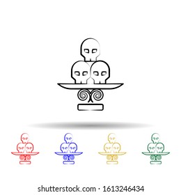 Skull multi color style icon. Simple thin line, outline vector of dia de muertos icons for ui and ux, website or mobile application