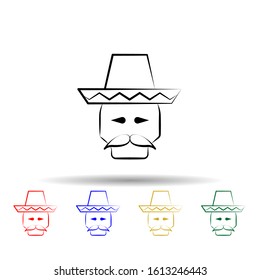 Skull multi color style icon. Simple thin line, outline vector of dia de muertos icons for ui and ux, website or mobile application