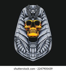 skull mummy for tshirt design