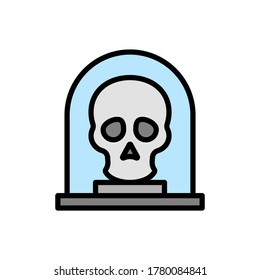 Skull, museum icon. Simple color with outline vector elements of historical things icons for ui and ux, website or mobile application