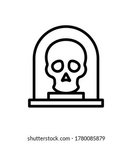 Skull, museum icon. Simple line, outline vector elements of historical things icons for ui and ux, website or mobile application