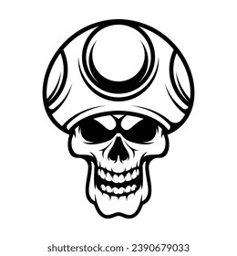 Skull Mushroom Hat Outline