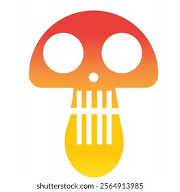 skull mushroom logo icon, simple skull mushroom image