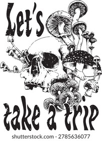 Skull and Mushrooms Let's