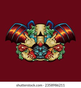 Skull with music concept design