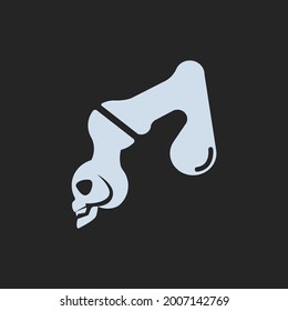 skull music logo for your brand in the music field, a flat logo style that is suitable for use on any media